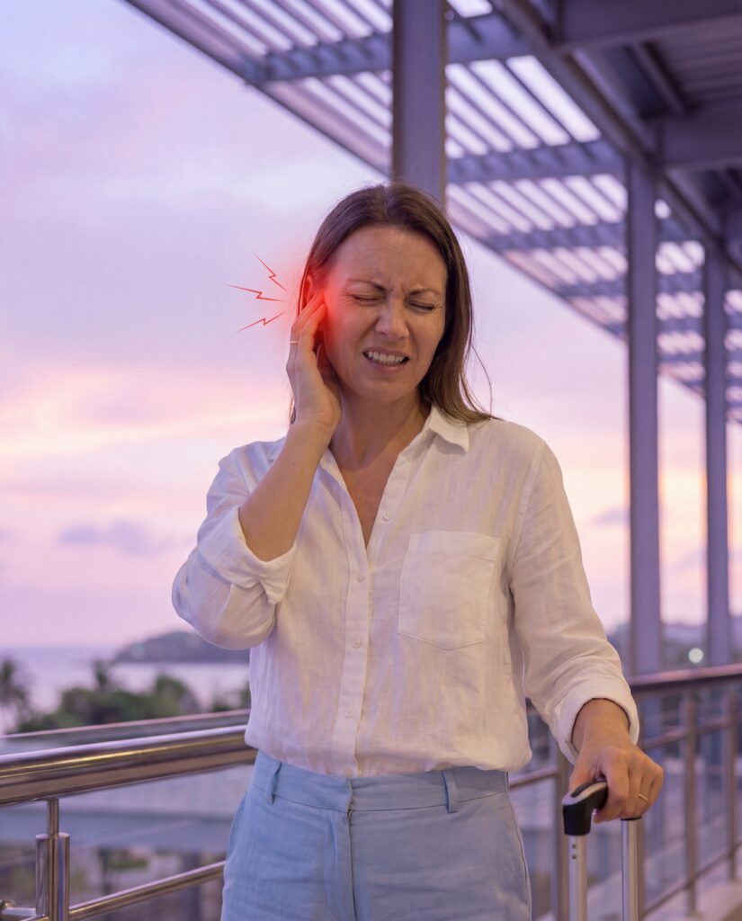 Friendly older patient satisfied after ear wax removal treatment